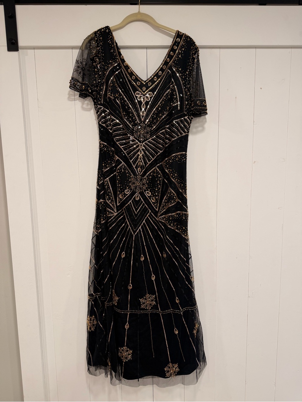 Amazon 1920’s flapper Black Dress with Gold Beaded Embellishment